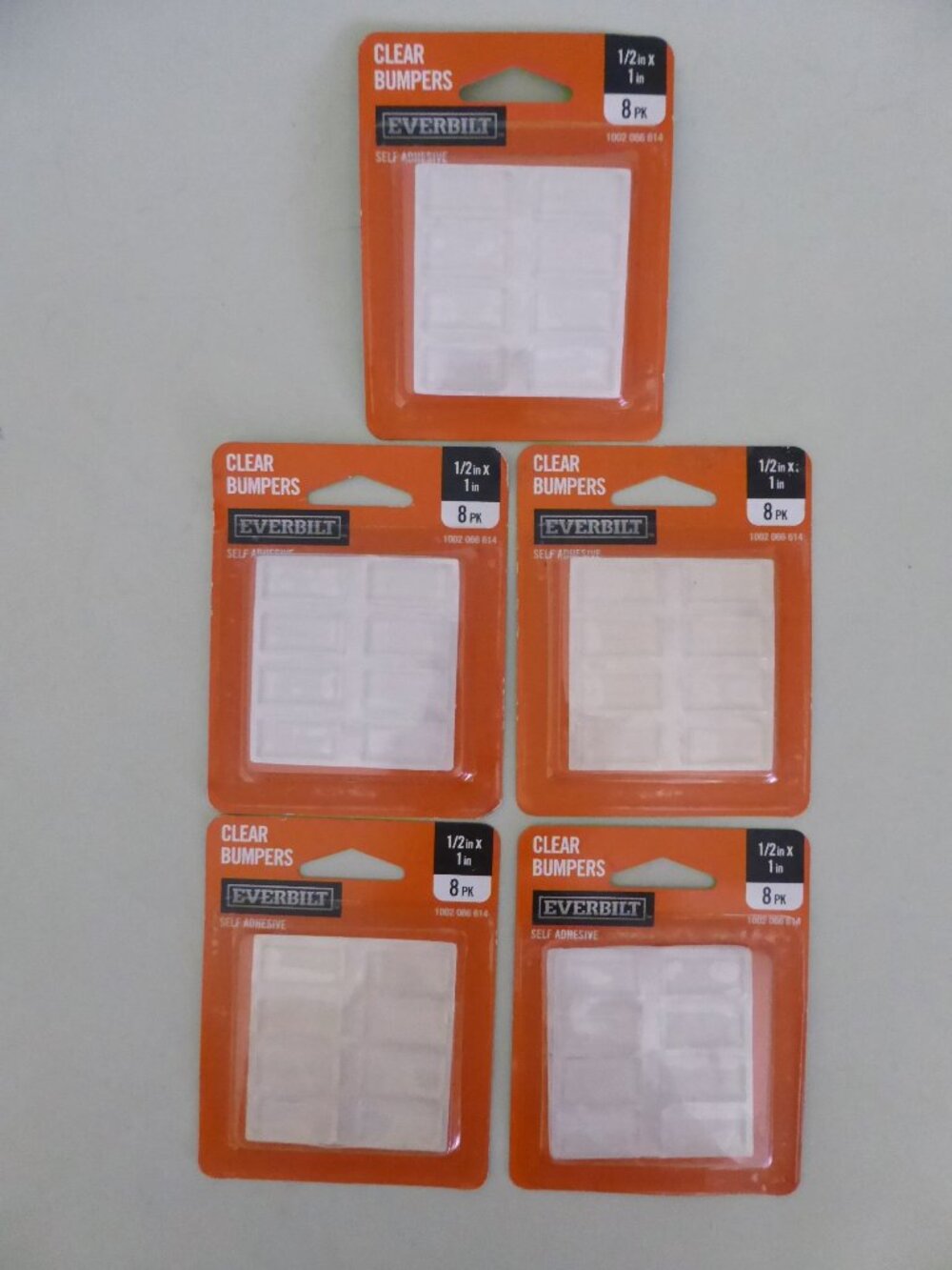 NEW .5” x 1” EVERBILT SELF ADHESIVE CLEAR BUMPER PROTECTION PADS LOT OF 5